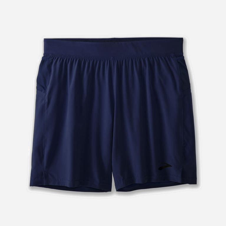 Brooks Sherpa 7 2-In-1 Mens Running Shorts - Navy - Philippines (280917BRF)